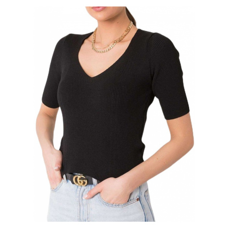 černé žebrované dámské tričko