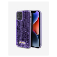 Sequin Script Logo Zadní Kryt pro iPhone 12/12 Pro Purple Obal na telefon Guess