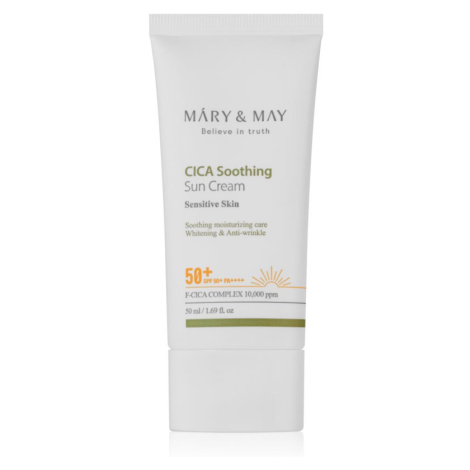 MARY & MAY Cica Soothing zklidňující a ochranný krém SPF 50+ 50 ml