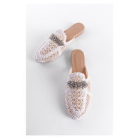 Capone Outfitters Women's Knitted Knitwear Stone Closed Toe Slippers
