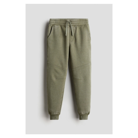 H & M - Kalhoty jogger ze seprané teplákoviny - zelená H&M