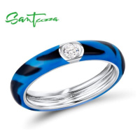 Stříbrný prsten s barevným svrškem a kamínkem FanTurra