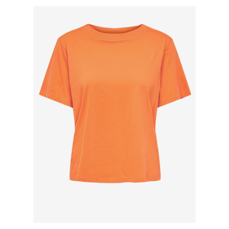 Oranžové dámské tričko s potiskem na zádech JDY Berry
