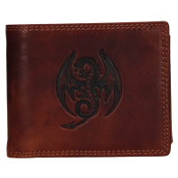 Pánská kožená peněženka SendiDesign Dragon - hnědá
