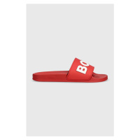 Pantofle BOSS Kirk pánské, červená barva, 50488911