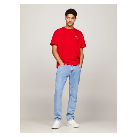 Tommy Jeans pánské červené tričko Tommy Hilfiger