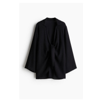 H & M - Plážové šaty's vázačkou - černá