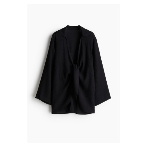 H & M - Plážové šaty's vázačkou - černá H&M