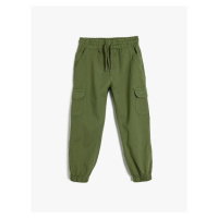 Koton Cargo Jogger Trousers Pocket Tie Waist Cotton