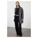 Trendyol Anthracite Contrast Piping Detailed Knitwear Cardigan