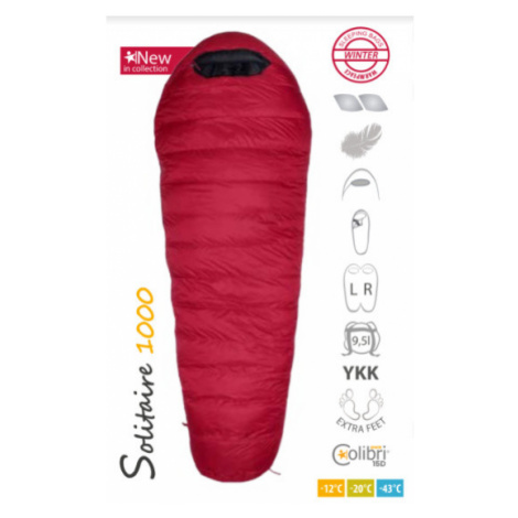 Spacák Warmpeace Solitaire 1000 - 180 cm ribbon red/black