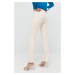 Kalhoty Ivy & Oak dámské, krémová barva, jednoduché, high waist