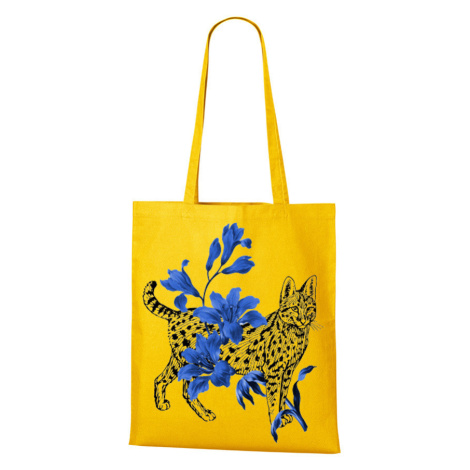 Plátěná taška s potiskem kočky a květin - perfektní dárek pro milovníky koček BezvaTriko