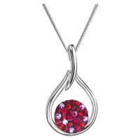 Evolution Group Stříbrný náhrdelník se Swarovski krystaly kapka 32075.3 cherry