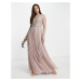 ASOS DESIGN Bridesmaid pearl embellished bodice maxi dress with tulle skirt-Multi