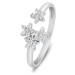 Brilio Silver Překrásný stříbrný otevřený prsten se zirkony RI072W