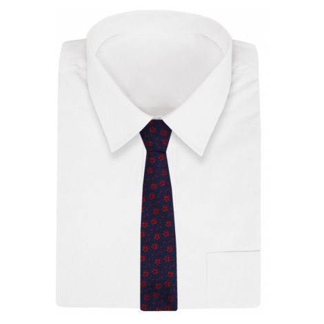 Granátová kravata s červenými květy