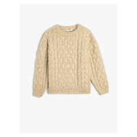 Koton Sweater Hair Knit Crew Neck Long Sleeved Soft Texture.