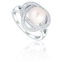JwL Luxury Pearls Okouzlující prsten s pravou perlou a zirkony JL0759
