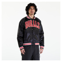 New Era Chicago Bulls NBA Applique Satin Bomber Jacket UNISEX Black/ Front Door Red