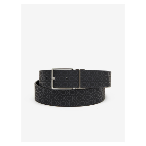 Černý pánský vzorovaný pásek Calvin Klein - Pánské