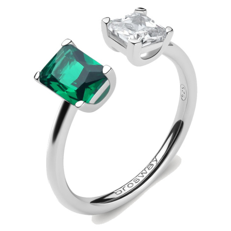 Brosway Elegantní otevřený prsten Fancy Life Green FLG09 M (53 - 55 mm)