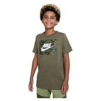 Nike SPORTSWEAR CAMO FUTURA Chlapecké tričko, khaki, velikost