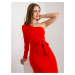 Červené maxi společenské šaty s rozparkem