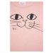 Dětské bavlněné tričko s dlouhým rukávem Bobo Choses růžová barva
