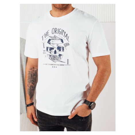 Dstreet Poutavé bílé tričko s originálním popisem