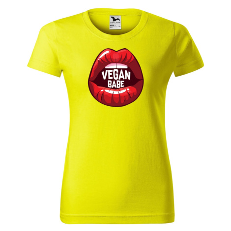 DOBRÝ TRIKO Dámské tričko s potiskem Vegan babe Barva: Citrónová