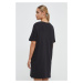 Bavlněné šaty Reebok Identity černá barva, mini, 100034707