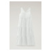 Šaty woolrich poplin maxi dress bílá