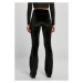 Ladies High Waist Velvet Boot Cut Leggings - black