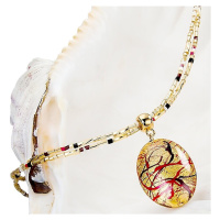 Lampglas Elegantní dámský náhrdelník My Roots s perlou Lampglas s 24karátovým zlatem NP15
