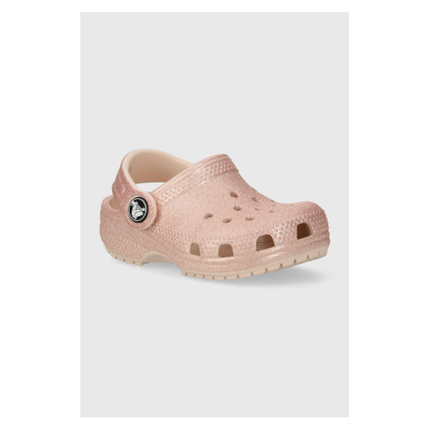 Dětské pantofle Crocs růžová barva