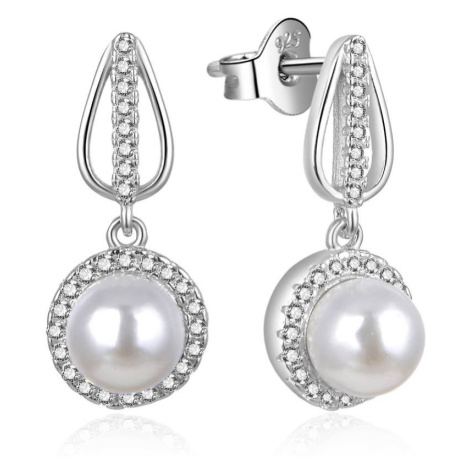 MOISS Okouzlující stříbrné náušnice s perlami a zirkony E0003119