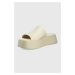 Kožené pantofle Vagabond Shoemakers Courtney dámské, béžová barva, na platformě, 5334-601-02