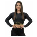 Nebbia Long Sleeve Crop Top INTENSE Perform Black/Gold Fitness tričko