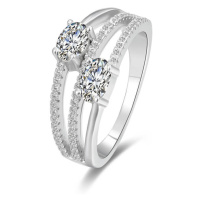 Beneto Stříbrný prsten se zirkony AGG332
