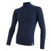 Sensor Merino Df pánské triko dl. rukáv zip deep blue