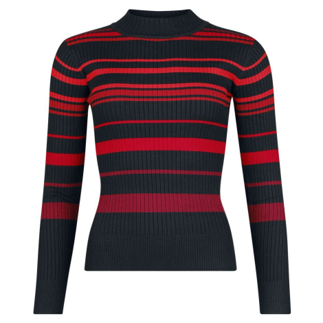 Jawbreaker High Neck Red Shades Stripe Svetr cerná/cervená