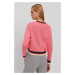 Mikina Tommy Jeans dámská, růžová barva, s aplikací