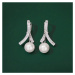 JAY Náušnice s perlou a zirkony Bianca JAY-0015-LYD-5112 Stříbrná