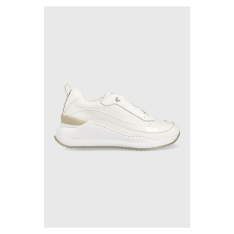 Sneakers boty Calvin Klein HW0HW01371 INTERNAL WEDGE LACE UP bílá barva