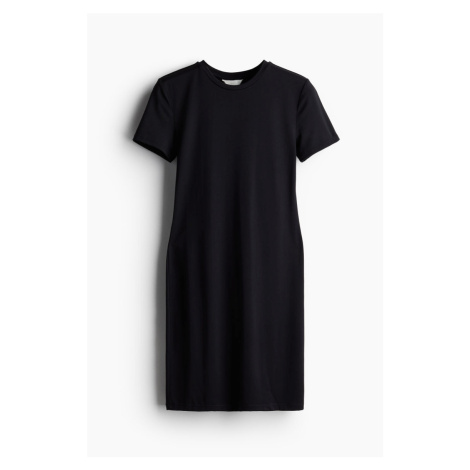 H & M - Tričkové šaty z mikrovlákna - černá H&M