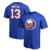 New York Islanders pánské tričko blue Mathew Barzal #13 Stack Logo Name & Number