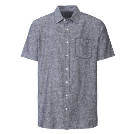 LIVERGY® Pánská lněná košile (modrá)