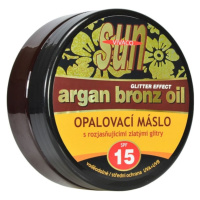 SUN Argan oil opalovací máslo s GLITRY pro rychlé znědnutí SPF 15 VIVACO 200 ml
