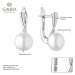 Gaura Pearls Stříbrné náušnice s bílou řiční perlou Eleanor, stříbro 925/1000 SK21362EL/W Bílá